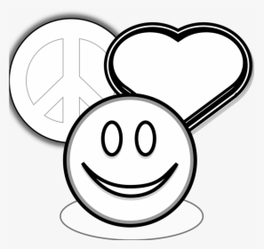 Pages Of Peace Signs And Hearts Clip Art Love 1tz4zg - Smiley, HD Png Download, Transparent PNG