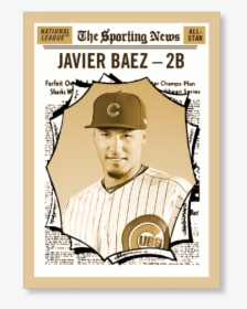 Javier Baez 2019 Heritage Baseball Base Poster Gold - 2019 Topps Heritage The Sporting News, HD Png Download, Transparent PNG