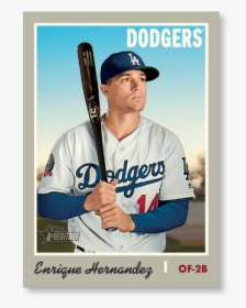 Enrique Hernandez 2019 Heritage Baseball Base Poster - Los Angeles Dodgers, HD Png Download, Transparent PNG