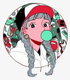 Rikkisgirl Girl Braids Anime Animegirl Kawaii Kawaiigir - Anime Girl Two Braids Sketch, HD Png Download, Transparent PNG