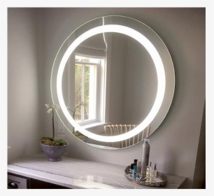 Led Front Round Mirror - Bathroom, HD Png Download, Transparent PNG