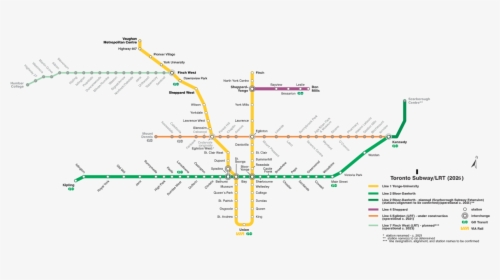 Toronto Subway Map 2025, HD Png Download , Transparent Png Image - PNGitem