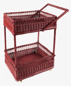 Wicker Bar Cart - Storage Basket, HD Png Download, Transparent PNG