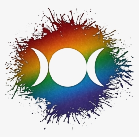 Triple Goddess Moon Symbol Silhouetted Out Of Lgbtq - Rainbow Atheist Symbol, HD Png Download, Transparent PNG