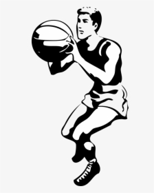 Basketball Basketball Player Team Player - Basketball Player Clipart Black And White, HD Png Download, Transparent PNG