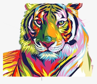 #tiger #leon #wild #wildanimal #wildanimals #wildish - Colorful Tiger, HD Png Download, Transparent PNG