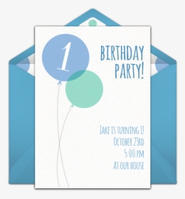 Blue Milestone First Birthday Online Invitation - Graphic Design, HD Png Download, Transparent PNG
