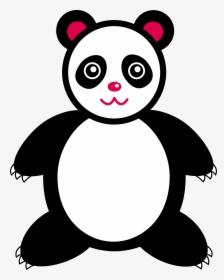 Cute Giant Panda Bear Free Clip Art - Clipart Cute Cartoon Panda, HD Png Download, Transparent PNG