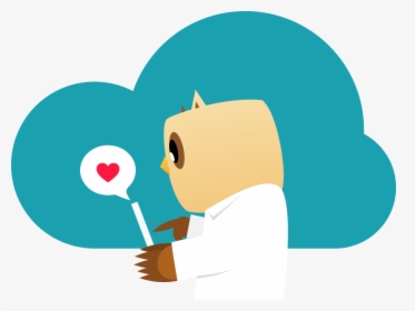 Owl Sideprofile Heart - Cartoon, HD Png Download, Transparent PNG