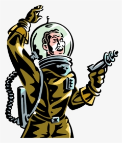 Vector Illustration Of Science Fiction Space Astronaut - Science Fiction Clipart, HD Png Download, Transparent PNG