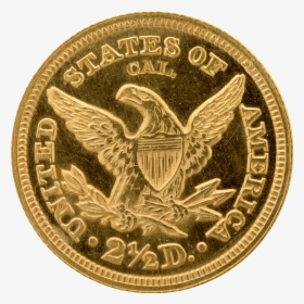 1848 Cal Liberty Head Quarter Eagle Reverse, HD Png Download, Transparent PNG