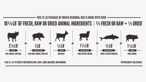 Orijen Regional Red Meatmath Formula And Cat Food Ingredients - Orijen Original Dog Food Ingredients, HD Png Download, Transparent PNG