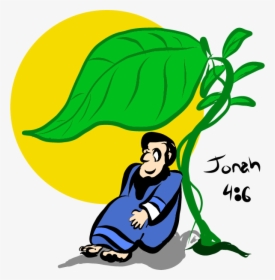 Jonah Bible Story Messages Sticker-6 Clipart , Png - Jonah With Tree Cartoon, Transparent Png, Transparent PNG