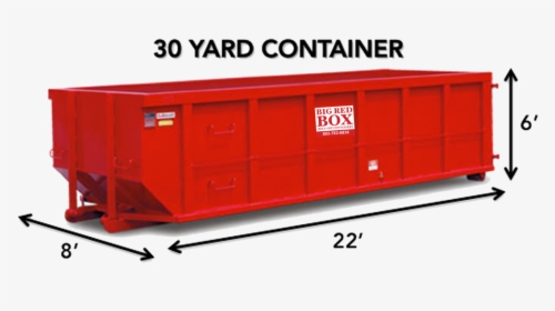 The 30 Yard Dumpster Holds About Nine Full Size Pick - 30 Yard Red Dumpster, HD Png Download, Transparent PNG