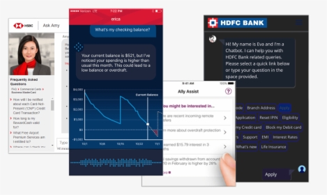 Bank Chatbots Hdfc, Bank Of America, Ally, Hsbc - Chatbots For Banking Examples, HD Png Download, Transparent PNG