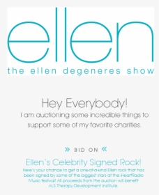 Ellen S Celebrity Signed Rock , Png Download - Ellen, Transparent Png, Transparent PNG