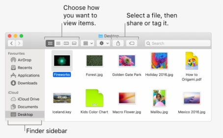 A Finder Window With The Finder Sidebar On The Left - Apple Finder, HD Png Download, Transparent PNG