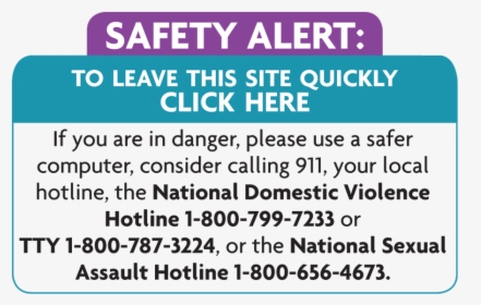 Click Here To Escape - Domestic Violence Sexual Assault Hotline, HD Png Download, Transparent PNG