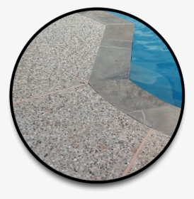 Pea Gravel Concrete Decking For Swimming Pools - Gravel Around Inground Pool, HD Png Download, Transparent PNG