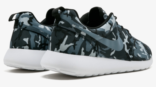 Nike Roshe Run Print Running Shoes Black/bl Grpht/white/grey - Sneakers, HD Png Download, Transparent PNG