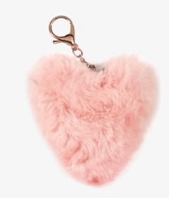Heart Furry Pom Pom Clip - Keychain, HD Png Download, Transparent PNG