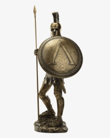 Spartan Warrior With Spear And Hoplite Shield Statue - Statue, HD Png Download, Transparent PNG