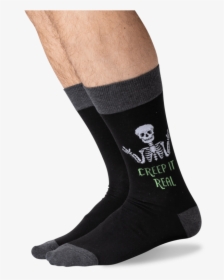 Men S Creep It Real Socks In Black Front   Class Slick, HD Png Download, Transparent PNG