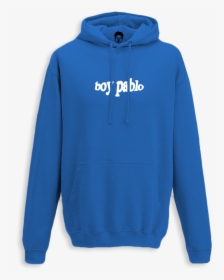 Boy Pablo Grey Hoodie Blue Logo, HD Png Download, Transparent PNG