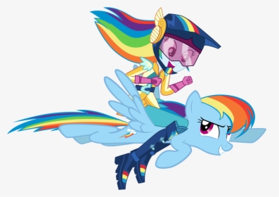 Rainbow Dash Riding Rainbow Dash, HD Png Download, Transparent PNG