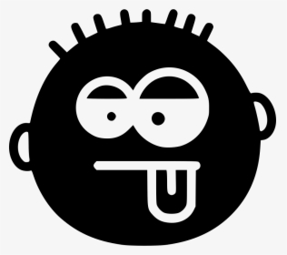Silly - Icon Emoji Black And White, HD Png Download, Transparent PNG