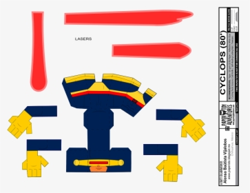 Cyclops, One Of The First X-men Clipart , Png Download - Paper Toy Adventures X Men, Transparent Png, Transparent PNG