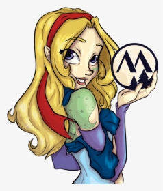 Mascot Yunalee Holding Moonlit Meadows Logo - Cartoon, HD Png Download, Transparent PNG