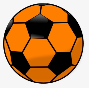Orange And Black Soccer Ball Clipart , Png Download - Drawing Transparent Soccer Ball, Png Download, Transparent PNG