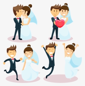 Emotions Clipart Happy Group - Bride And Groom Dancing Cartoon, HD Png Download, Transparent PNG