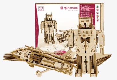 Transformer Robot-airplane Mechanical Wooden Model - Robot, HD Png Download, Transparent PNG