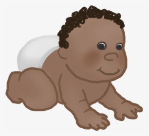 Crawling Baby Clipart With Curls - Tiny Baby Clipart, HD Png Download, Transparent PNG