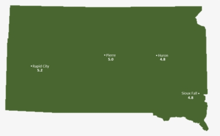 South Dakota Sun Light Hours Map - South Dakota Map Transparent, HD Png Download, Transparent PNG