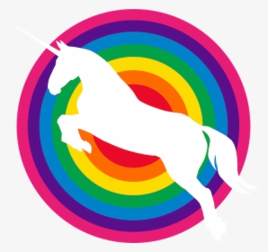 Rainbows And Unicorn Icon Features A White Silhouette - Graphic Design, HD Png Download, Transparent PNG