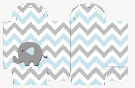 Baby Elephant In Grey And Light Blue Chevron Free Printable - Kit Imprimible Lluvia De Amor, HD Png Download, Transparent PNG