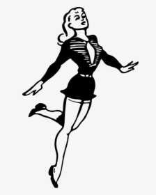 Female Clipart Dancing - Woman Dancing Drawing, HD Png Download, Transparent PNG