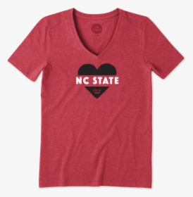 Women S Nc State Wolfpack Heart Knockout Cool Vee - Asu Mom Shirt, HD Png Download, Transparent PNG