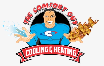 Comfort Heating And Cooling Sun Clipart Banner Library - Air Conditioning Guy, HD Png Download, Transparent PNG