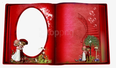 Free Png Best Stock Photos Red Book Love Transparent - Wedding Album Photo Frame, Png Download, Transparent PNG