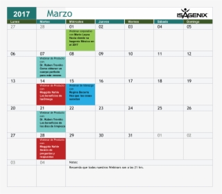 Calendario De Eventos Marzo - Calendario De Eventos Corporativos, HD Png Download, Transparent PNG