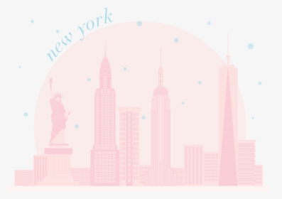 New York Skyline Pink - Tower Block, HD Png Download, Transparent PNG