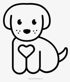 Puppy Coloring Page - Cartoon Simple Dog Drawing, HD Png Download, Transparent PNG