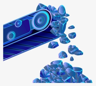 Blue Animated Conveyor Belt And Raw Materials Falling - Circle, HD Png Download, Transparent PNG