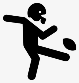 American Football Player Kicking The Ball - Stickman Playing American Football, HD Png Download, Transparent PNG