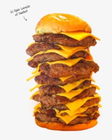Sign Up For The 10-patty Cheeseburger Eating Event - Burger King 10 Patty, HD Png Download, Transparent PNG
