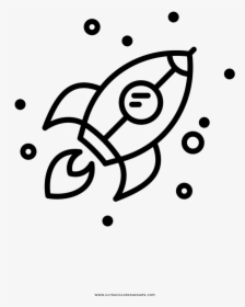 Rocket Coloring Page - Spaceship Bw, HD Png Download, Transparent PNG